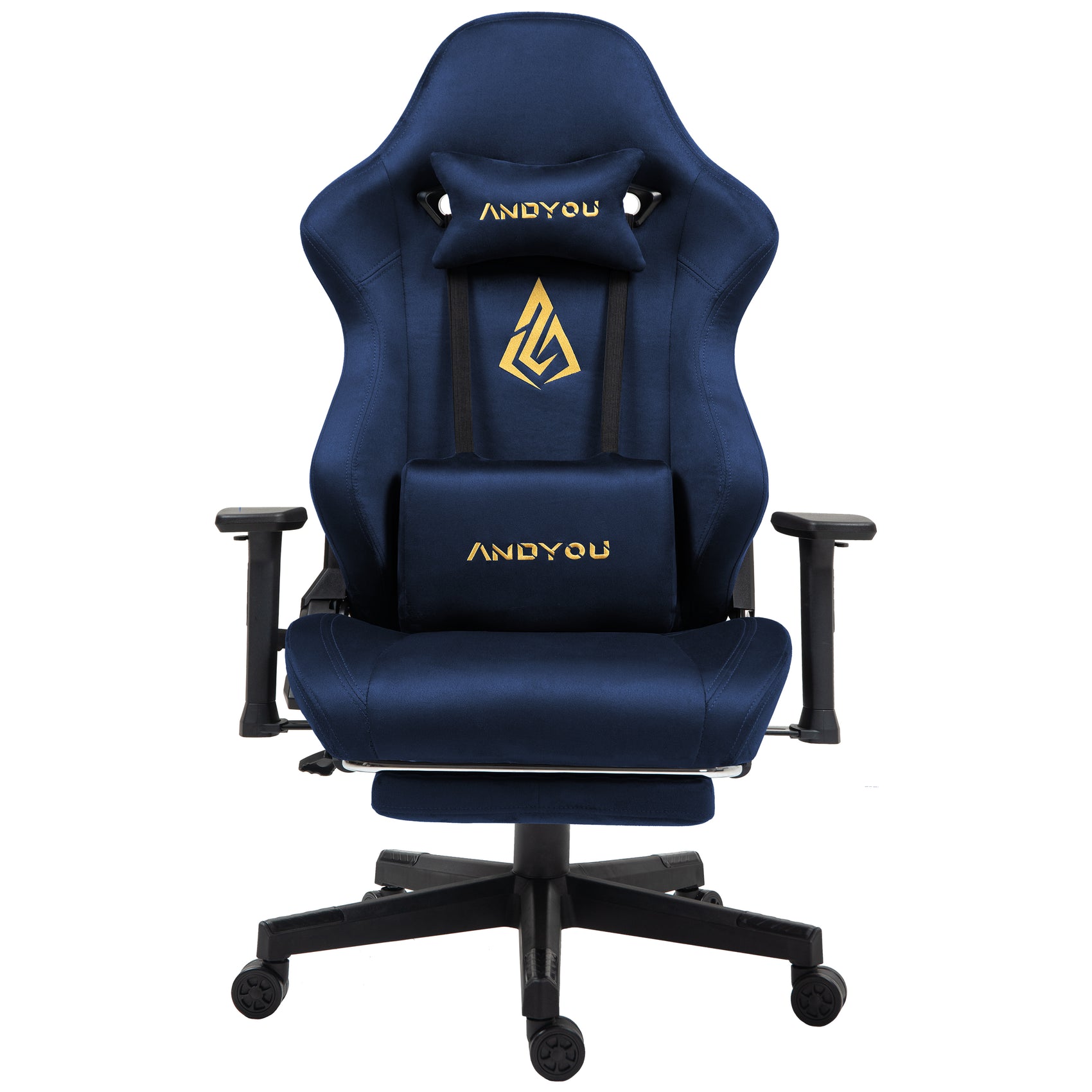 Andyou Ergonomic Gaming Chair with Footrest, PC Chair with Adjustable 3D Armrests - Darkblue