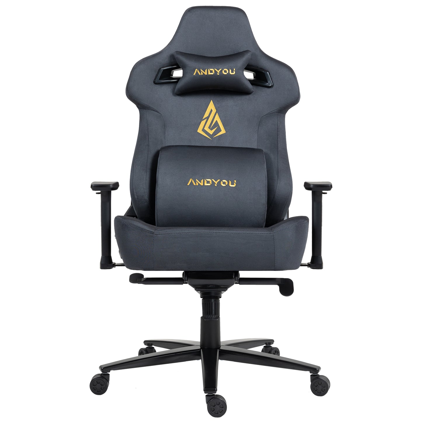 Andyou Gaming Chair – Faux Suede, 12° Tilt, 220kg Capacity, 3D Armrests, 90–155° Recline, Ergonomic PC Chair