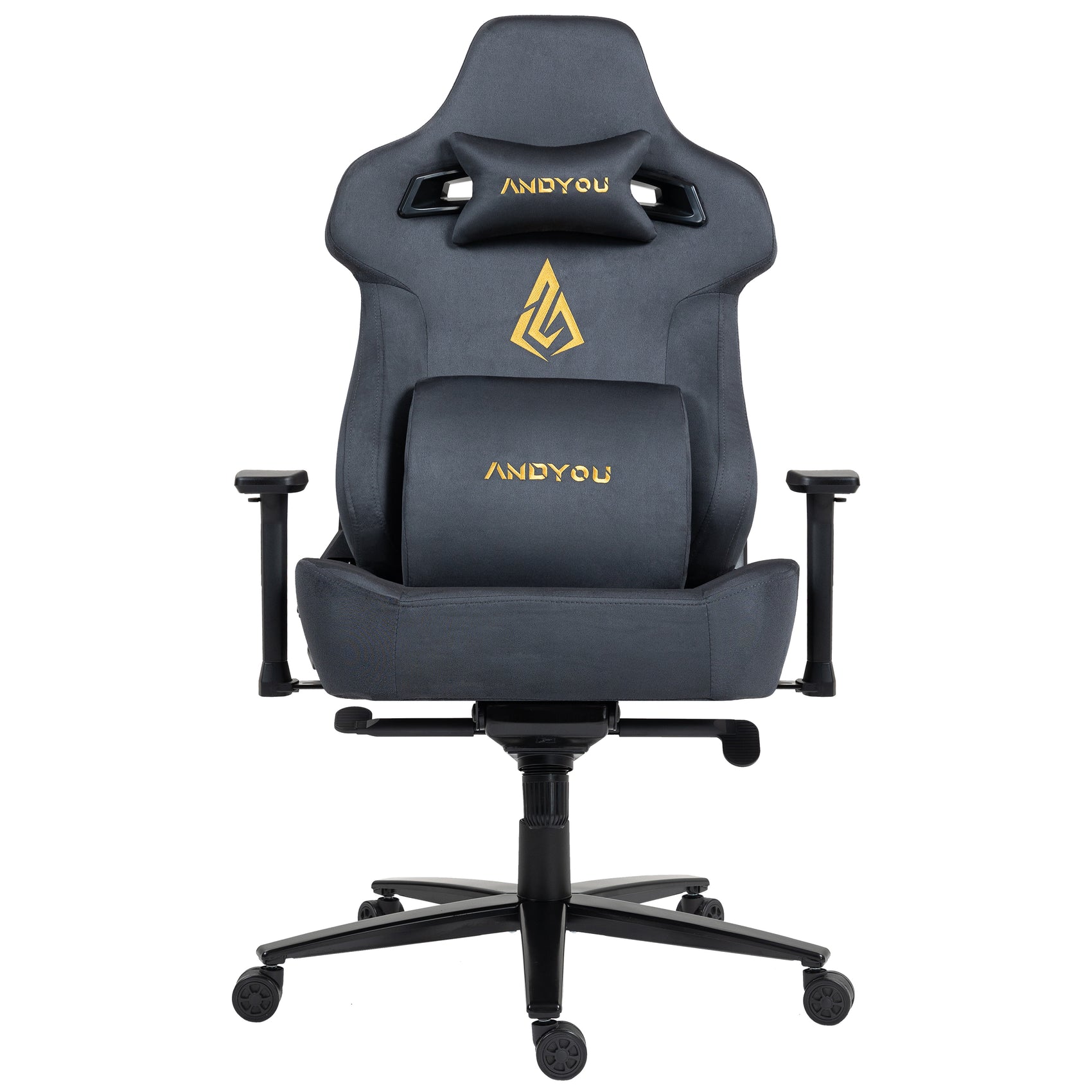 Andyou Gaming Chair – Faux Suede, 12° Tilt, 220kg Capacity, 3D Armrests, 90–155° Recline, Ergonomic PC Chair