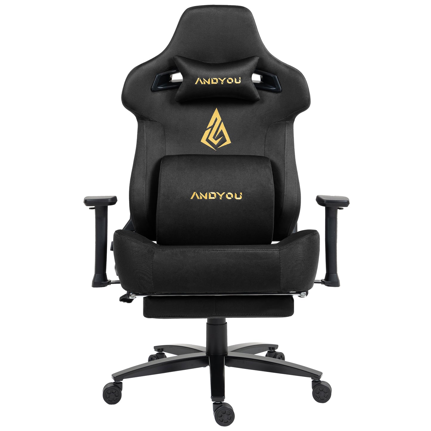 Andyou Gaming Chair – Ergonomic PC Chair with Faux Suede, 90–155° Recline, 18° Tilt, 3D Armrests, 220kg Capacity