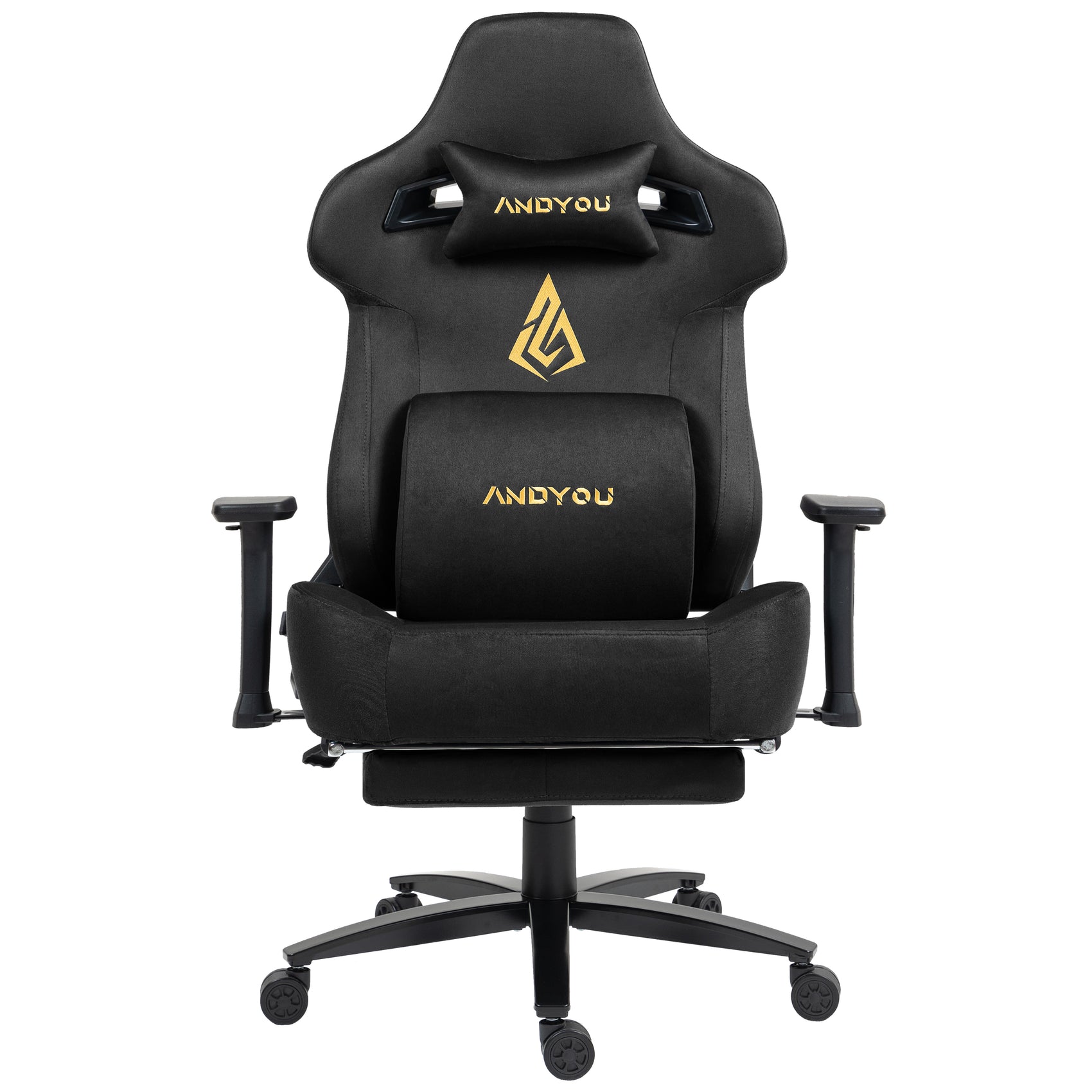 Andyou Gaming Chair – Ergonomic PC Chair with Faux Suede, 90–155° Recline, 18° Tilt, 3D Armrests, 220kg Capacity