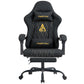 ANDYOU Gaming Chair with Footrest, Ergonomic PU Leather Computer Chair - Black