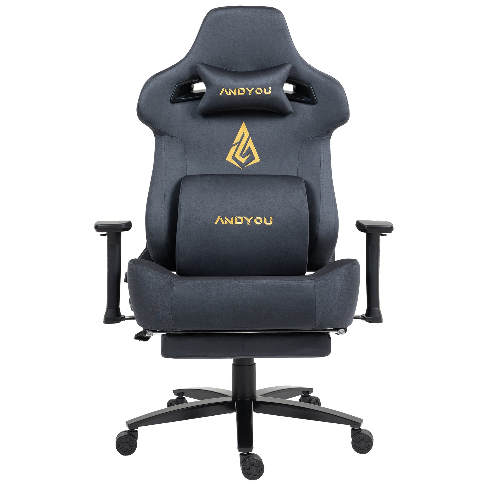 Andyou Gaming Chair – Ergonomic PC Chair with Faux Suede, 90–155° Recline, 18° Tilt, 3D Armrests, 220kg Capacity