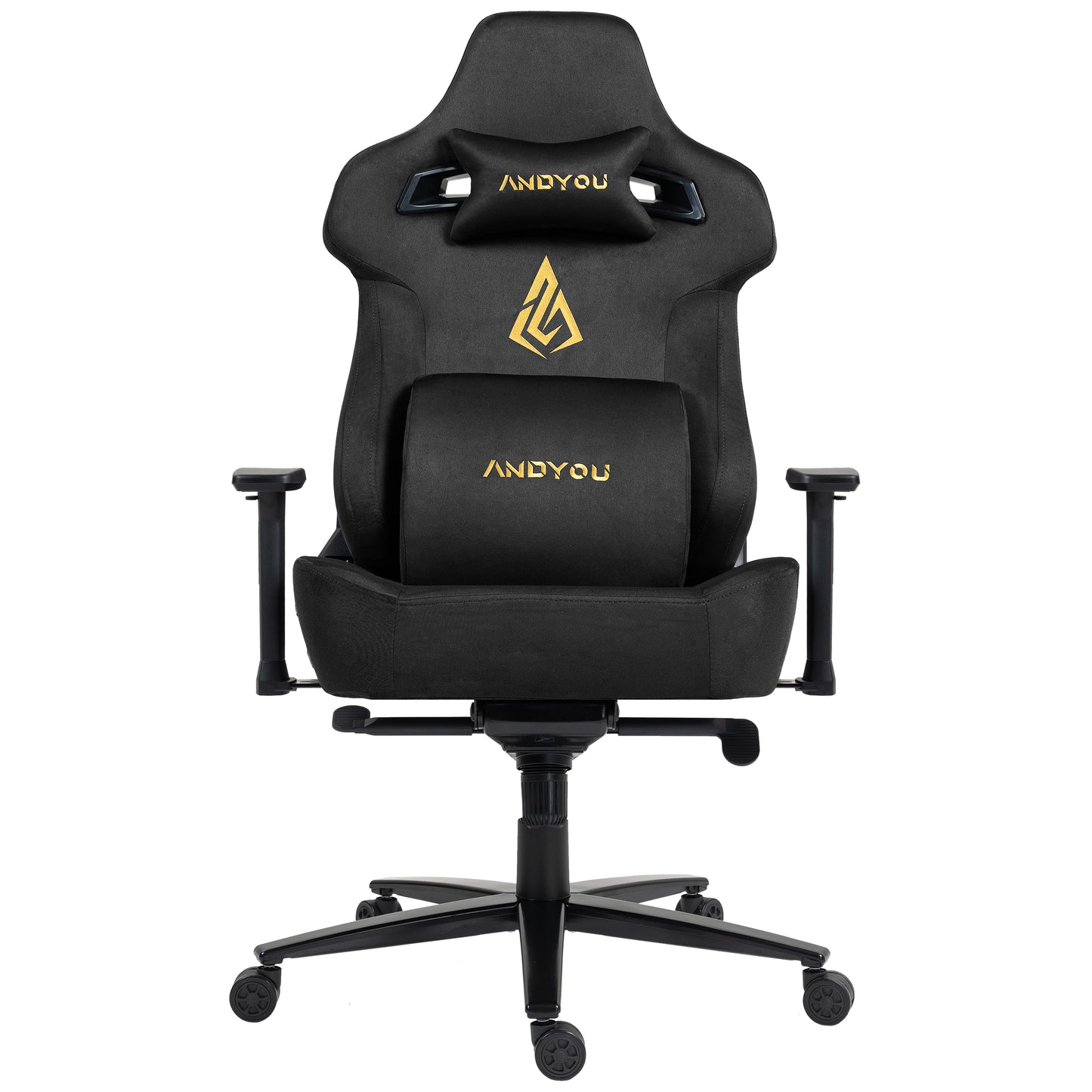 Andyou Gaming Chair – Faux Suede, 12° Tilt, 220kg Capacity, 3D Armrests, 90–155° Recline, Ergonomic PC Chair