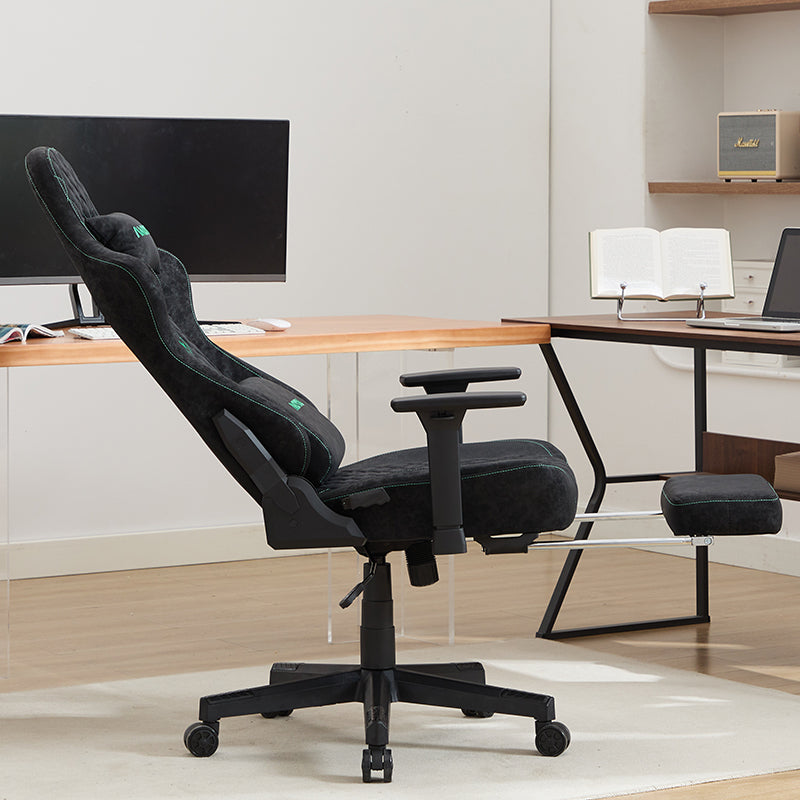 ANDYOU Ergonomic Gaming Chair, Adjustable Rotating Task Chair with Footrest - Black