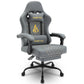 ANDYOU PU Leather Computer Gaming Chair - Comfortable and Adjustable Office Chair, Grey