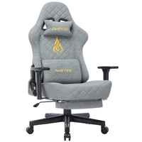 ANDYOU Ergonomic Gaming Chair, Adjustable Rotating Task Chair with Footrest - Grey