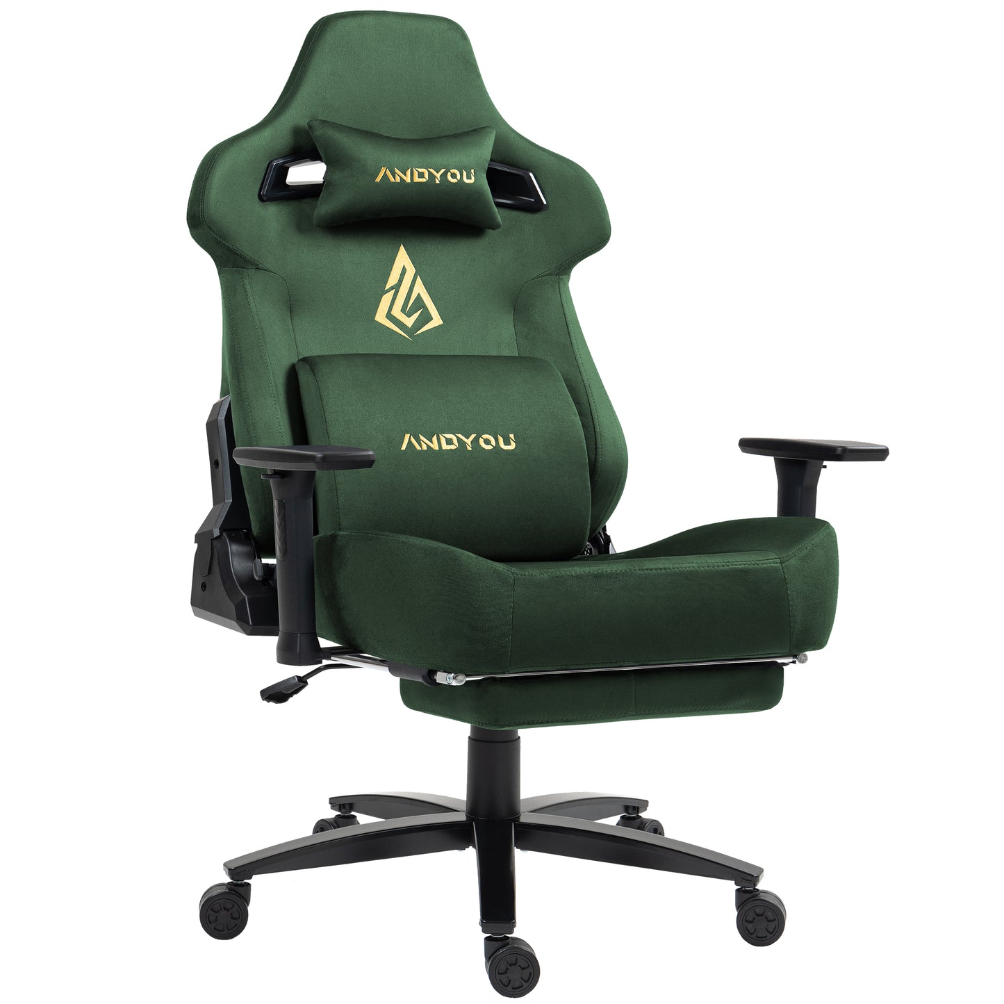 Andyou Gaming Chair – Ergonomic PC Chair with Faux Suede, 90–155° Recline, 18° Tilt, 3D Armrests, 220kg Capacity