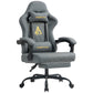 ANDYOU Gaming Chair with Footrest, Ergonomic PU Leather Computer Chair - Grey