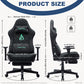 ANDYOU Ergonomic Gaming Chair, Adjustable Rotating Task Chair with Footrest - Black