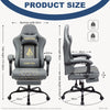 ANDYOU PU Leather Computer Gaming Chair - Comfortable and Adjustable Office Chair, Grey
