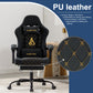 ANDYOU PU Leather Computer Gaming Chair - Comfortable and Adjustable Office Chair, Black