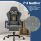 ANDYOU PU Leather Computer Gaming Chair - Comfortable and Adjustable Office Chair, Grey