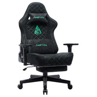 ANDYOU Ergonomic Gaming Chair, Adjustable Rotating Task Chair with Footrest - Black