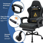 ANDYOU PU Leather Computer Gaming Chair - Comfortable and Adjustable Office Chair, Black