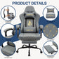 ANDYOU PU Leather Computer Gaming Chair - Comfortable and Adjustable Office Chair, Grey