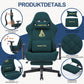 ANDYOU Ergonomic Gaming Chair, Adjustable Rotating Task Chair with Footrest - Green