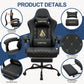 ANDYOU PU Leather Computer Gaming Chair - Comfortable and Adjustable Office Chair, Black