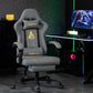 ANDYOU Gaming Chair with Footrest, Ergonomic PU Leather Computer Chair - Grey