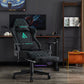 ANDYOU Ergonomic Gaming Chair, Adjustable Rotating Task Chair with Footrest - Black
